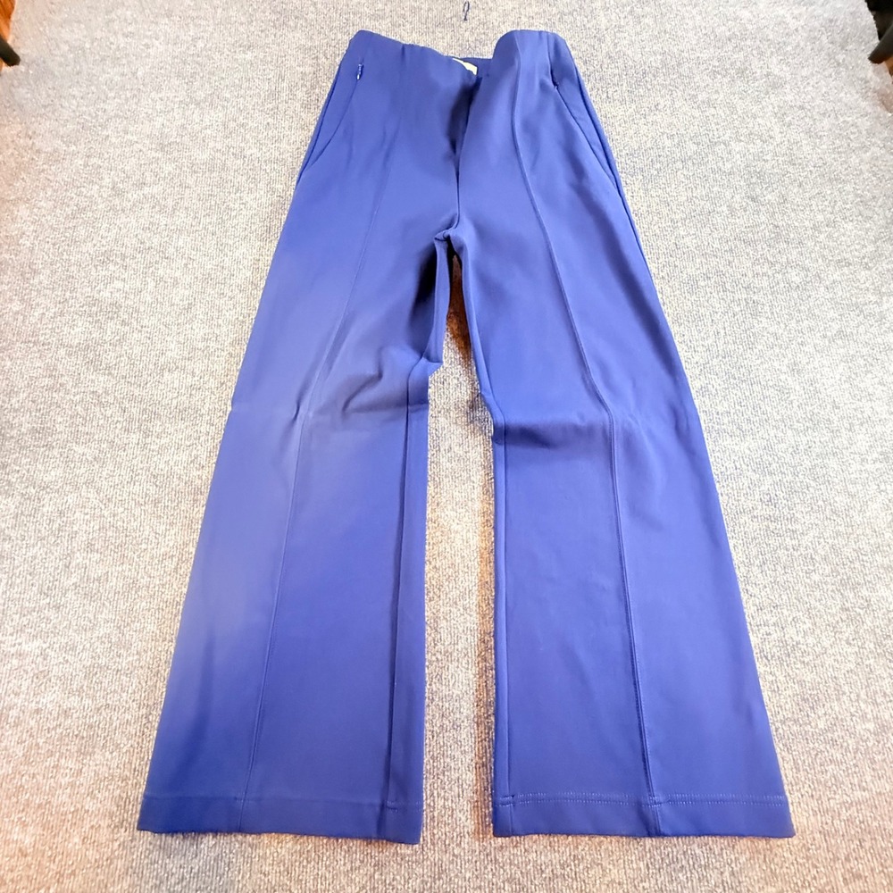 Loft Womens Petite Small Royal Blue Wide Leg Pintuck Ponte Trousers Pants SP